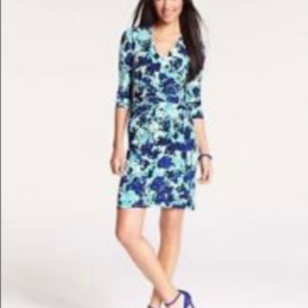 Ann Taylor Watercolors Ruched Sheath Dress - Size 4P